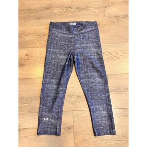 Under Armour Compression Leggings Capris Blue Workout Pants Womens Medium‎ M